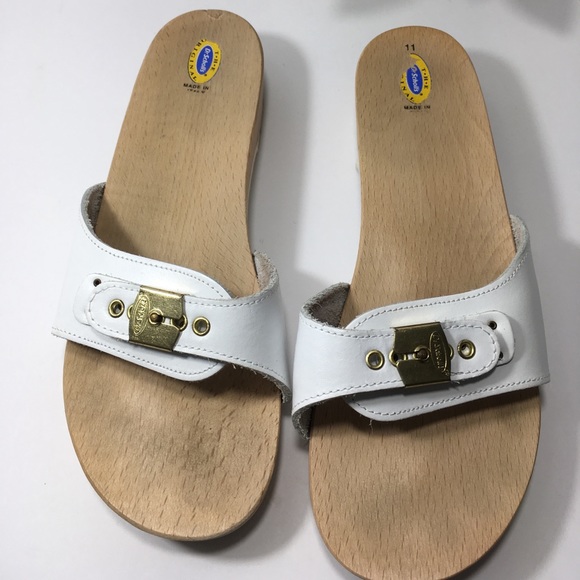 dr scholl's wooden sole sandals